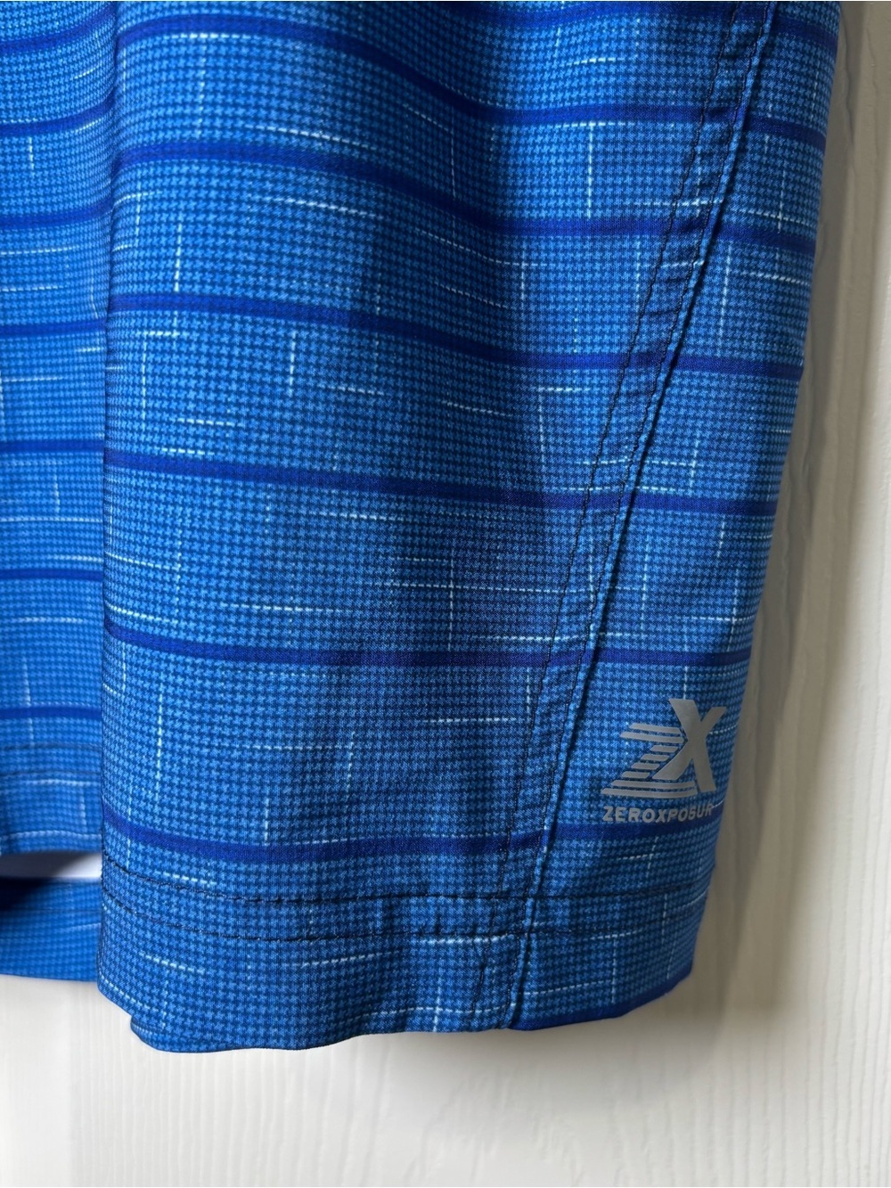 ZEROXPOSUR Swim Trunks Mens XXL Blue Tropical Palm Trees 360 Comfort Zipper NWOT - Picture 5 of 7